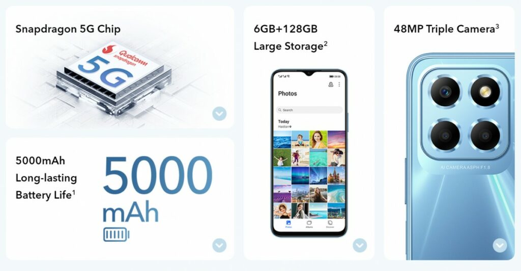 مشخصات سخت‌افزاری گوشی آنر X8 5G