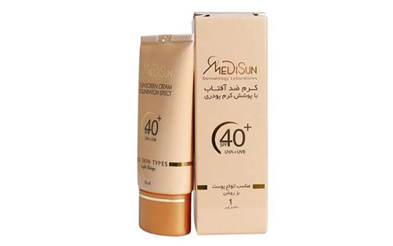 کرم ضد آفتاب مدیسان (Medisun) مناسب انواع پوست رنگ بژ روشن با SPF40