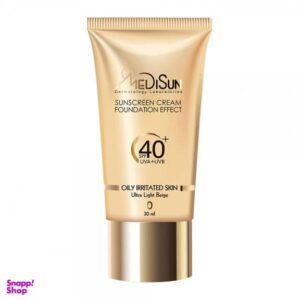 ضد آفتاب کرم‌پودری رنگی فاقد چربی تیوبی مدیسان (Medisun)با SPF40