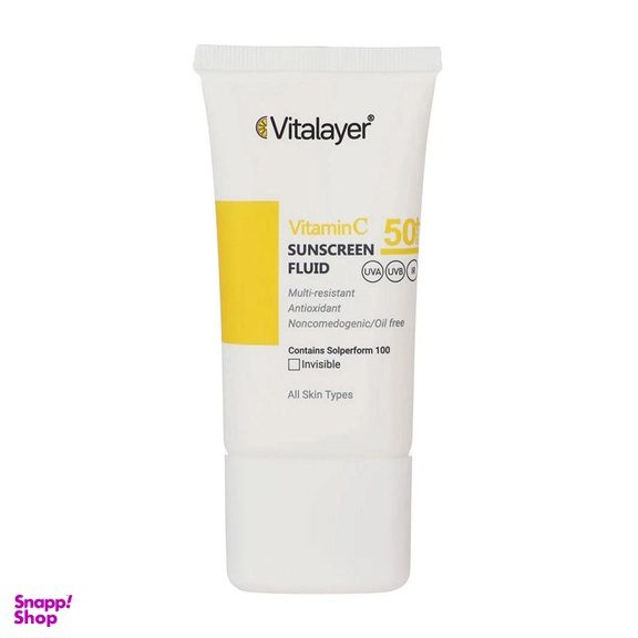 فلوئید ضد آفتاب بی رنگ ویتالیر مدل ویتامین C با SPF50