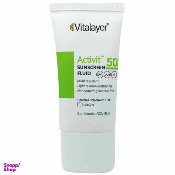 فلوئید ضد آفتاب بی رنگ ویتالیر مدل Active با +SPF50