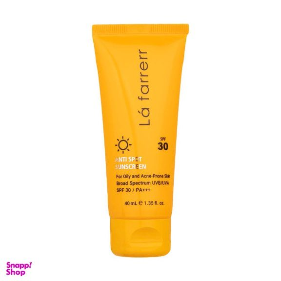 ضدآفتاب و ضد لک بی‌رنگ لافارر مدل SPF 30 (پوست‌های چرب و مستعد آکنه)