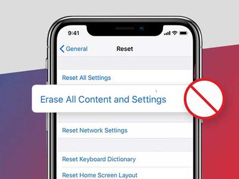 حذف کامل اطلاعات و تنظیمات گوشی آیفون