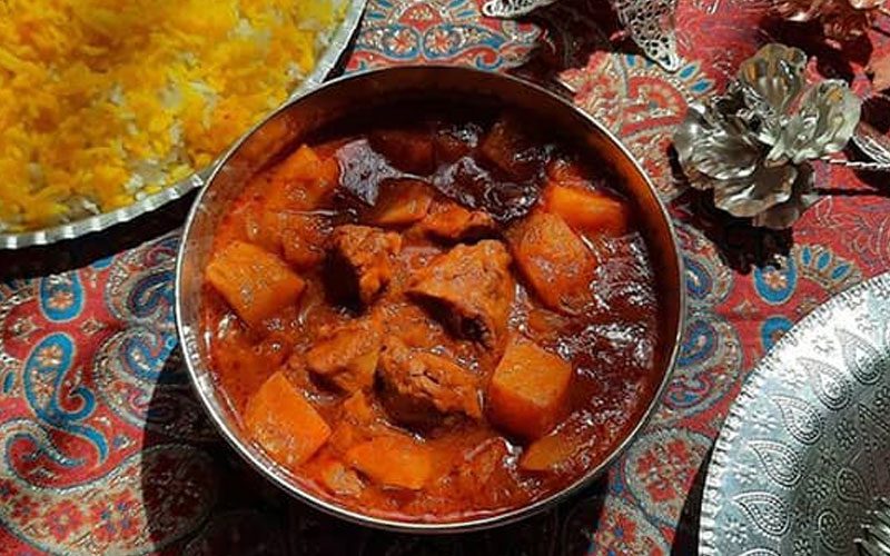 خورش کدو حلوایی