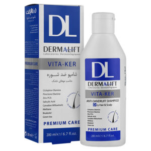 شامپو ضد شوره موهای خشک درمالیفت مدل Vita-Ker