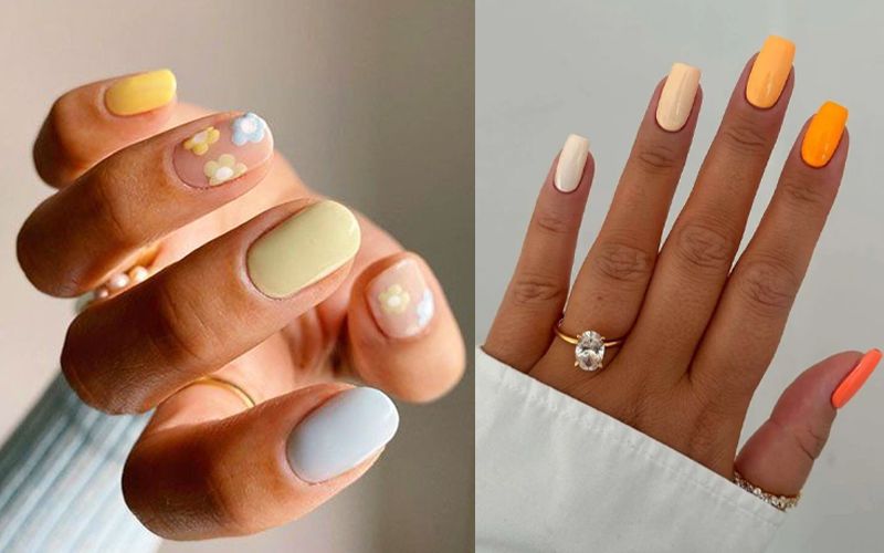طراحی چند رنگ ناخن در تابستان