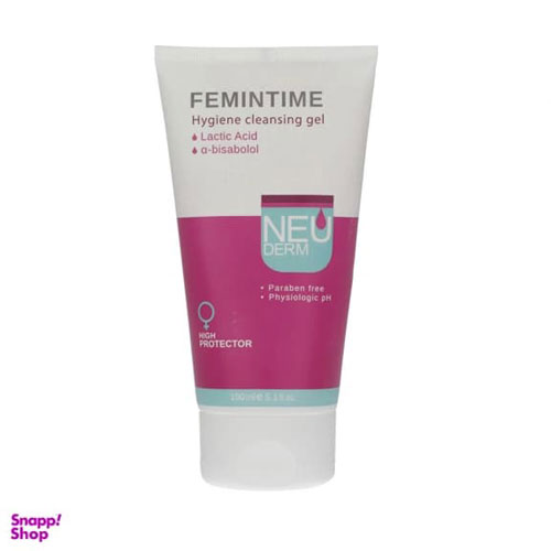 ژل بهداشتی بانوان نئودرم مدل Femintime حجم 150 میلی‌لیتر