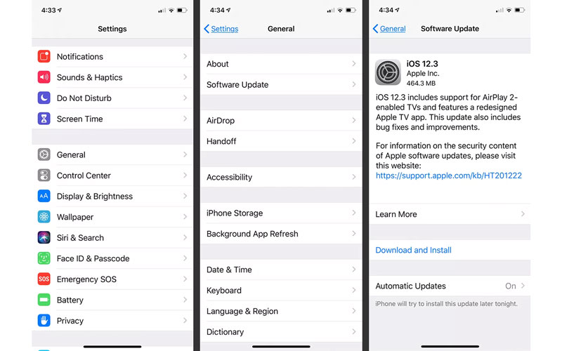 آپدیت iOS با گوشی آیفون