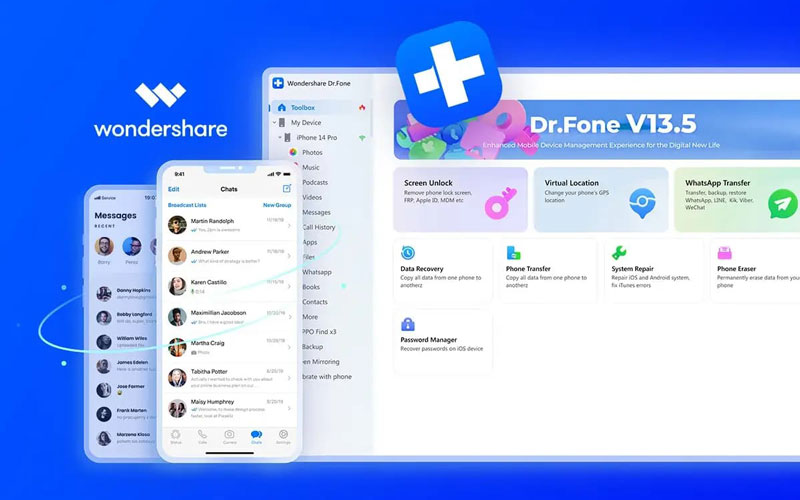 بهترین نرم افزار ریکاوری گوشی اندروید Dr.Fone - Wondershare