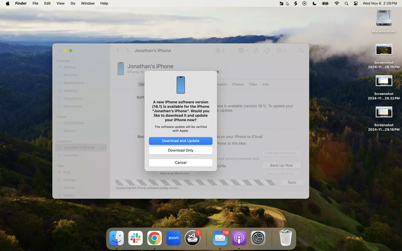 آپدیت iOS با مک