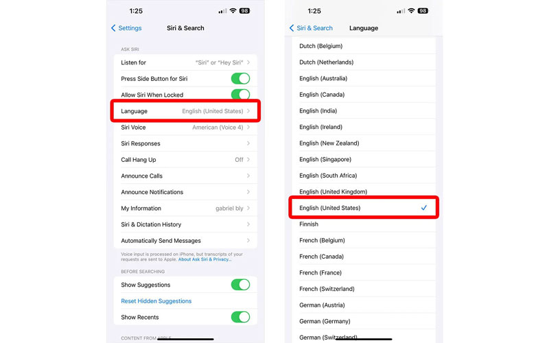 تنظیمات اولیه و زبان سیری