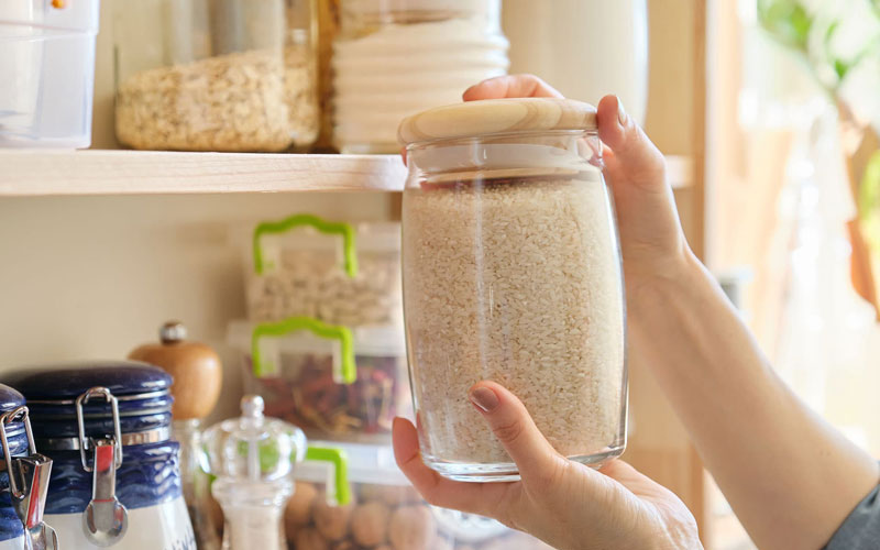 ظرف نگهداری برنج شیشه ای