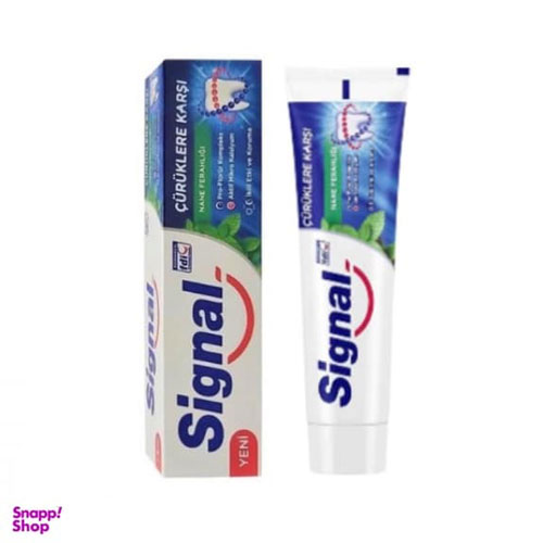 خمیر دندان سیگنال (Signal) مدل Curuklere Karsi با رایحه نعناع حجم 100 میلی‌ لیتر