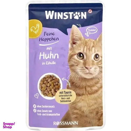 غذای پوچ گربه وینستون مدل Huhn In Eihulle طعم مرغ وزن 100 گرم