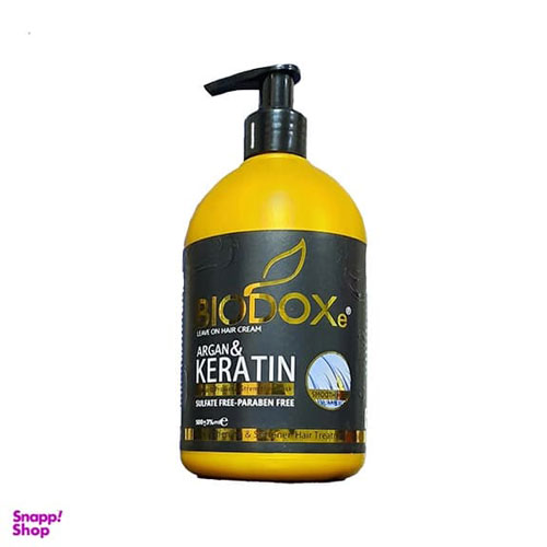 ماسک مو بیرون حمام پمپی بایوداکس مدل Keratin & Argan حجم 500 میلی لیتر