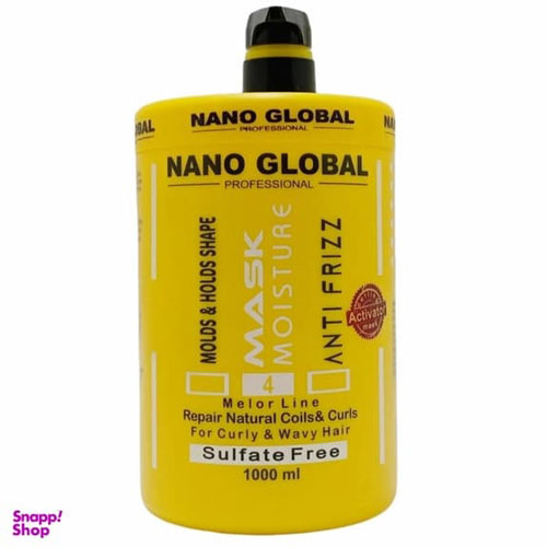 ماسک مو نانوگلوبال مدل احیا کننده بدون سولفات مناسب موهای فر و مجعد حجم 1000 میلی لیتر