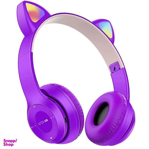 هدفون بی‌سیم بلوتوثی مدل گربه‌ای کد P47M Color Light