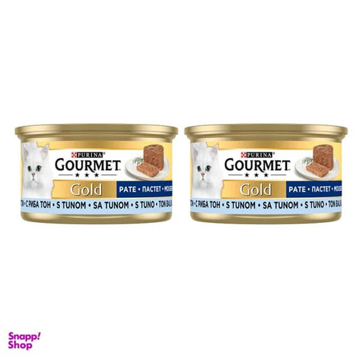 کنسرو گربه گورمت گلد مدل ماهی وزن 85 گرم بسته 2 عددی